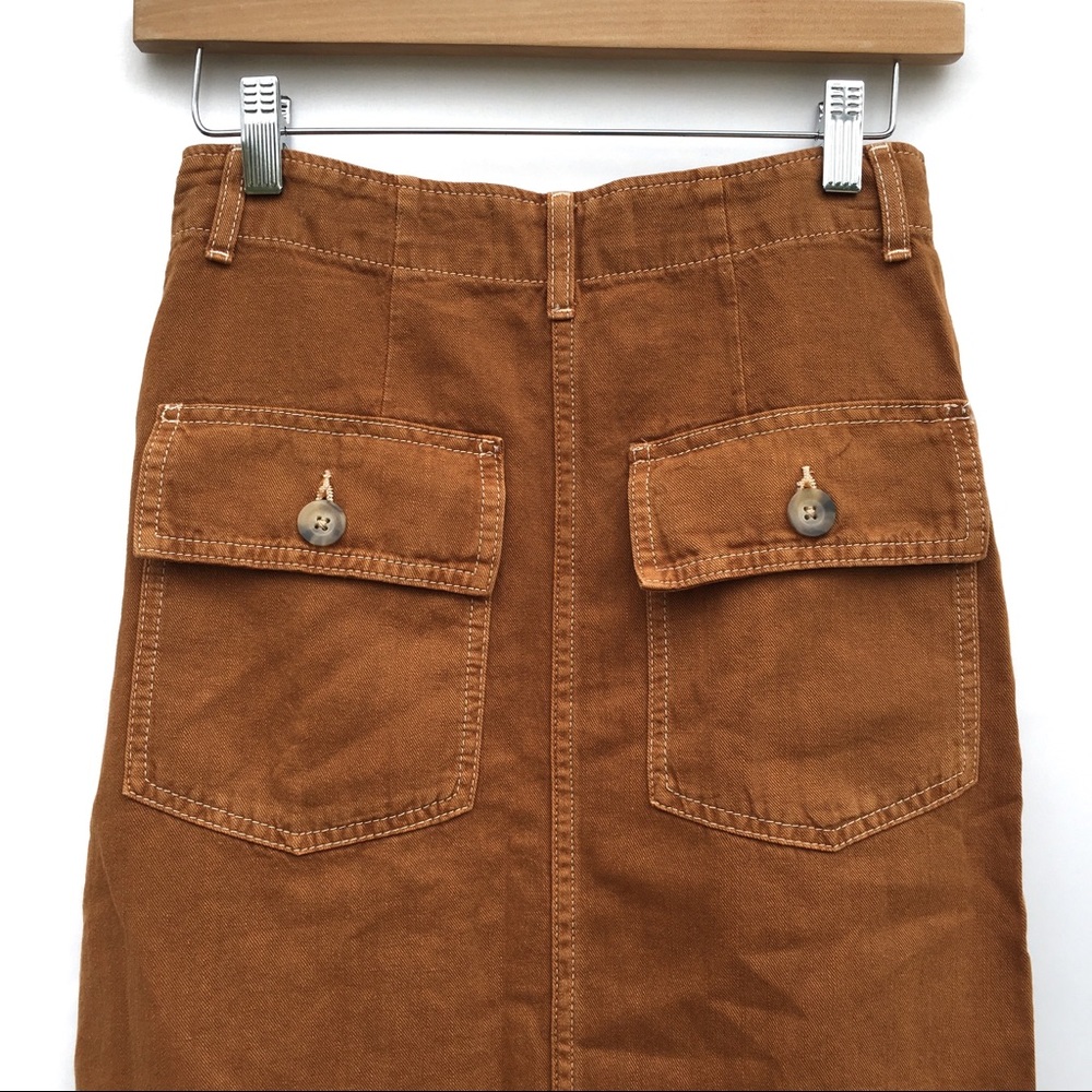 Zara Linen High Waist Patch Pocket Maxi Skirt - Picture 5 of 7